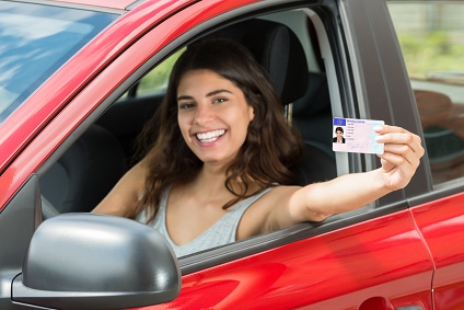 Woman Showing Her Driving License